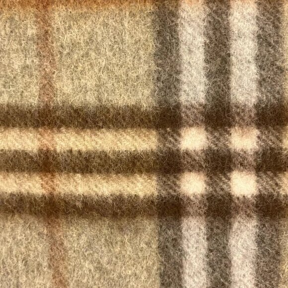 Auth Burberry - Khaki Dark Brown Multi Cashmere Wool Scarf - Picture 3 of 5